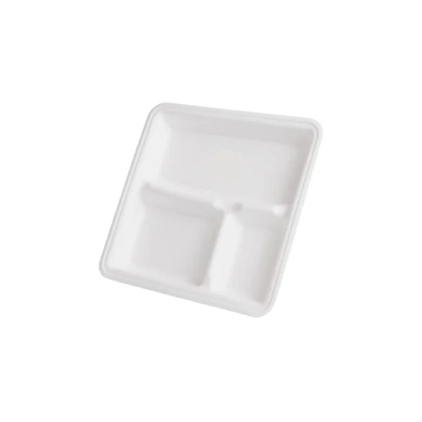 Sugarcane 10" 3-Compartment Square Plate