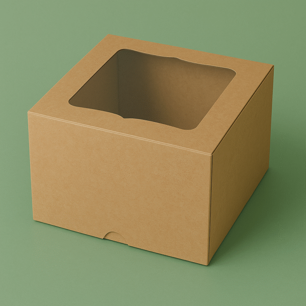 Cake Box One Kg Kraft with Window-Pacific Designs