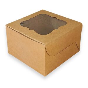 Cake Box Half Kg Kraft with Window- Pacific Designs