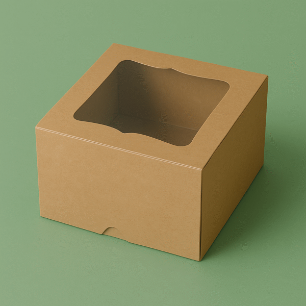 Cake Box Half Kg Kraft with Window- Pacific Designs