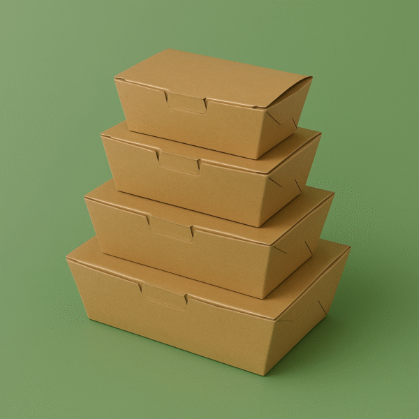 Paper Rectangle Food Box-Kraft & White